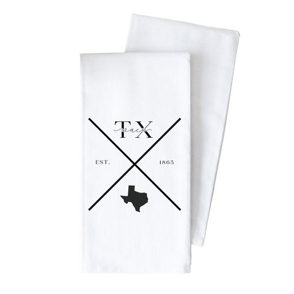 Custom City State Est X Tea Towel