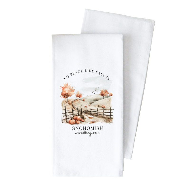 Custom Fall Location Tea Towel