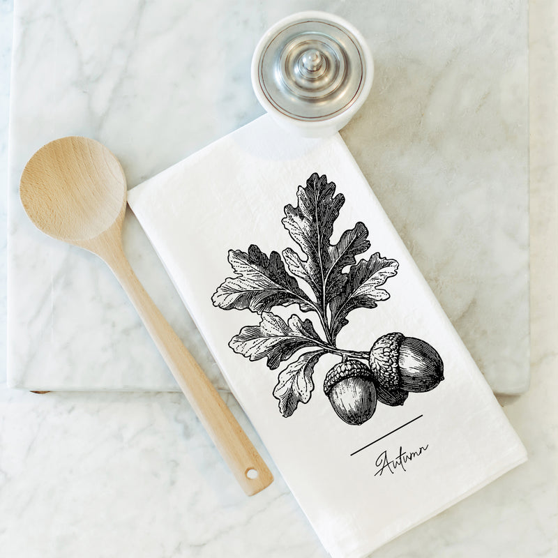 Autumn Acorn Tea Towel