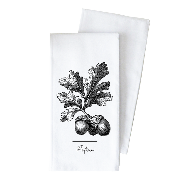 Autumn Acorn Tea Towel