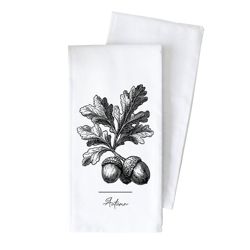 Autumn Acorn Tea Towel
