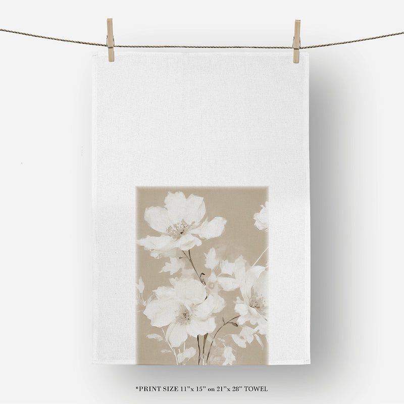 Neutral Floral Tea Towel