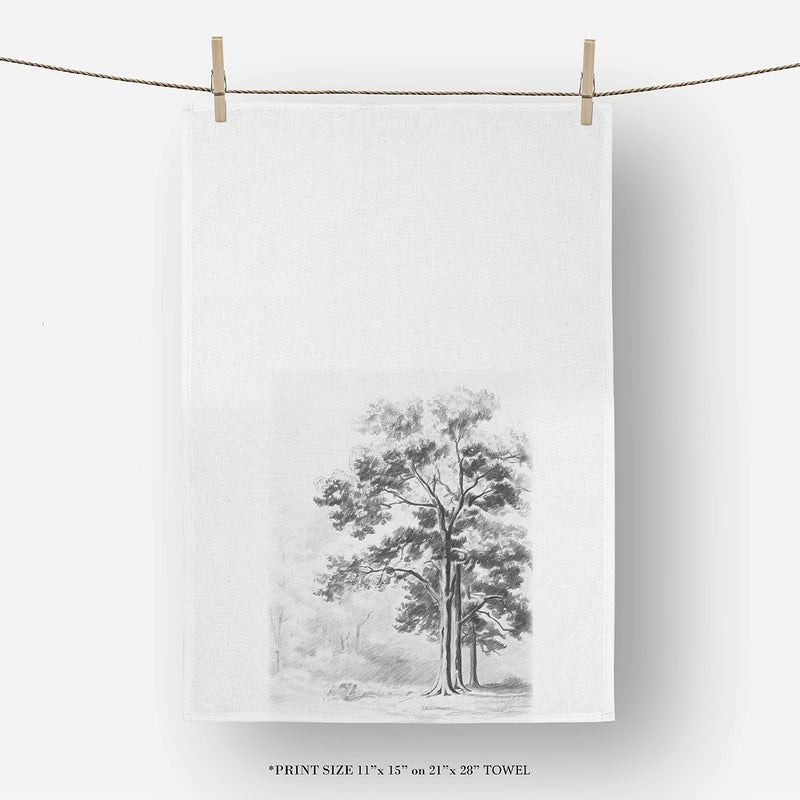 Tree Sketch Tea Towel