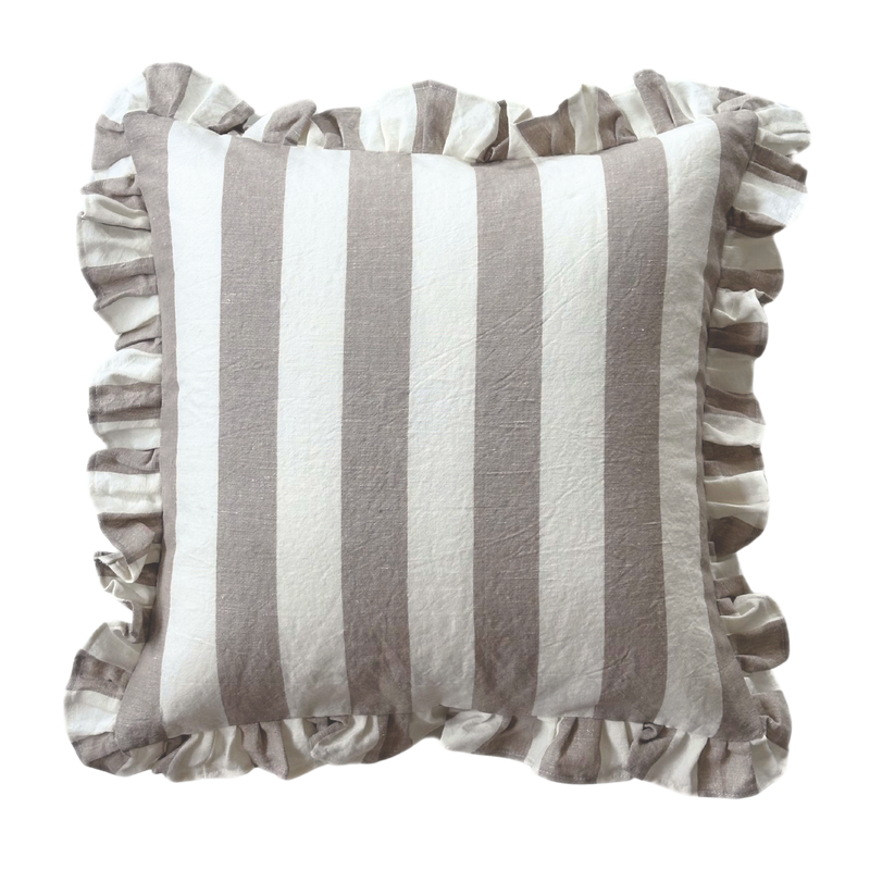 Ruffled Cabana Stripe Pillow Cover Collection