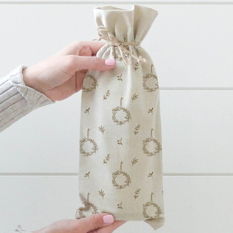 Wreath Pattern Wine Bag