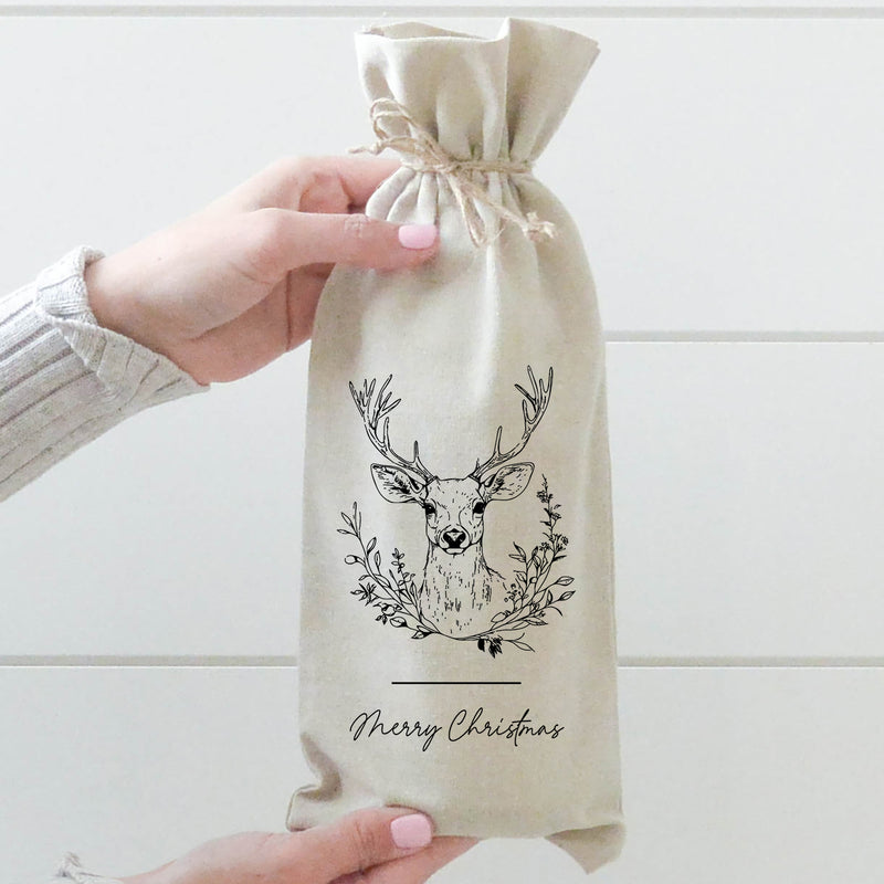 Merry Christmas Deer Wine Bag