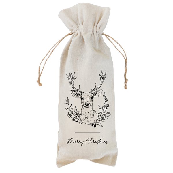 Merry Christmas Deer Wine Bag