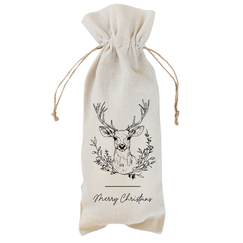 Merry Christmas Deer Wine Bag