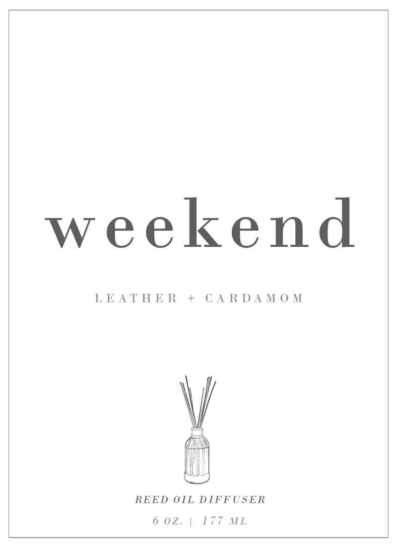 Weekend | Leather + Cardamom Reed Diffuser