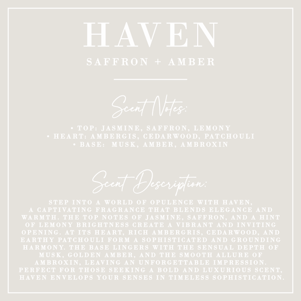 HAVEN | Saffron + Amber Candle