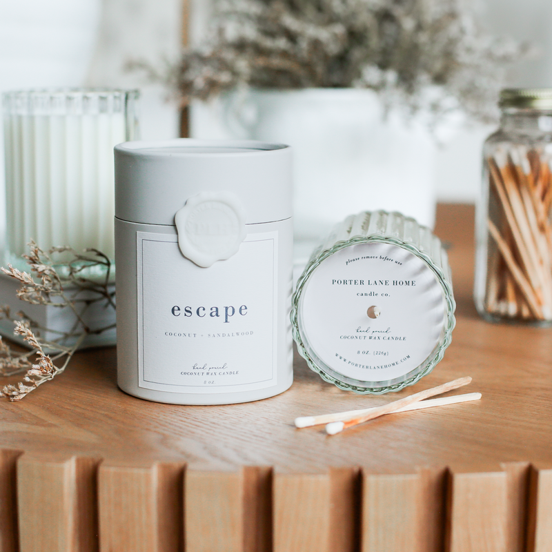 ESCAPE | Coconut + Sandalwood Fluted Candle