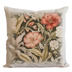 a pillow with a floral design on it