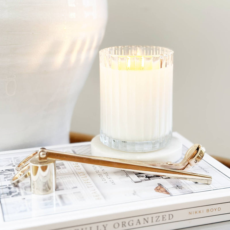 UNWIND | Sea Salt + Palm Fluted Candle