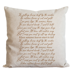 a pillow with a poem written on it