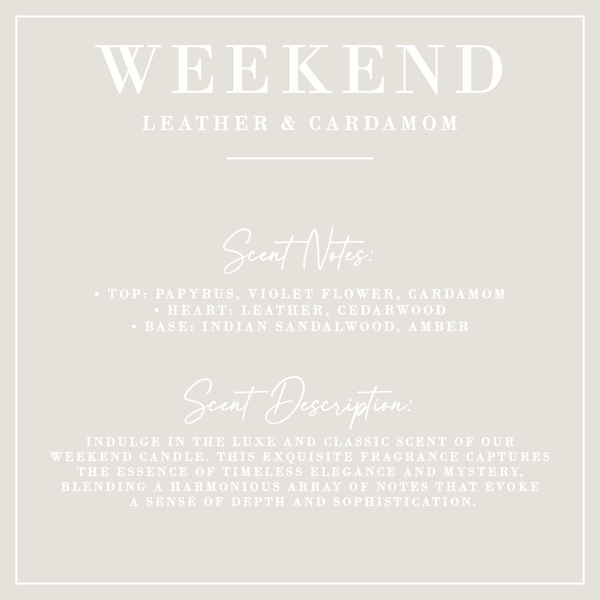 WEEKEND | Leather + Cardamom Candle