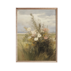 a painting of some flowers in a field