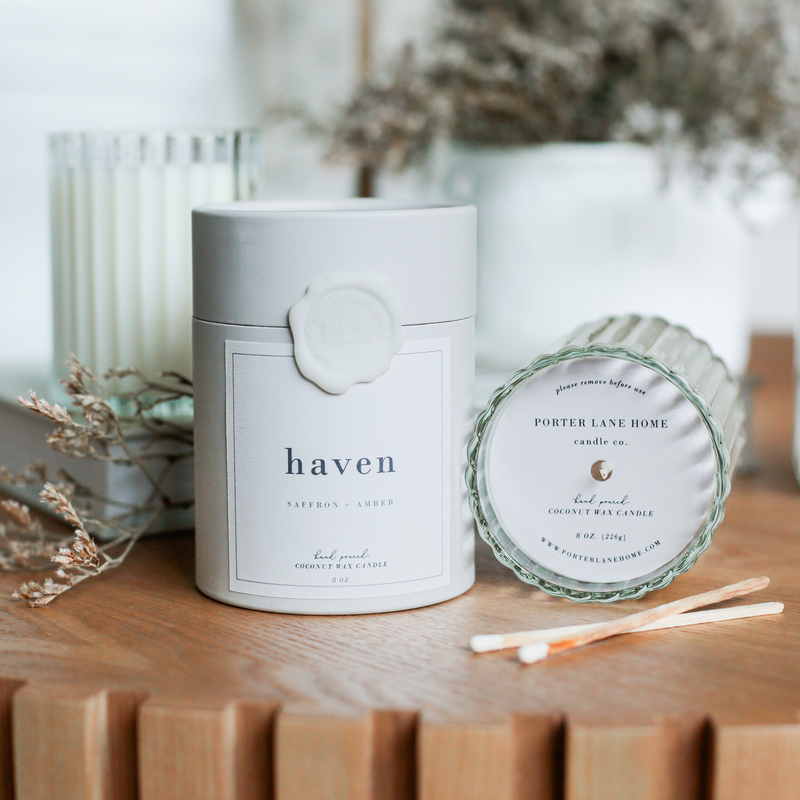 HAVEN | Saffron + Amber Fluted Candle