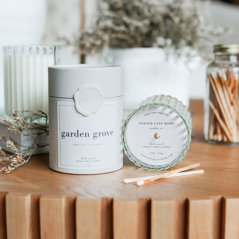 GARDEN GROVE | Apricot + Jasmine Fluted Candle