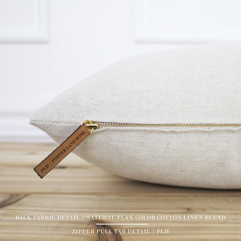 Neutral Slubbed Linen Pillow Cover | Bas