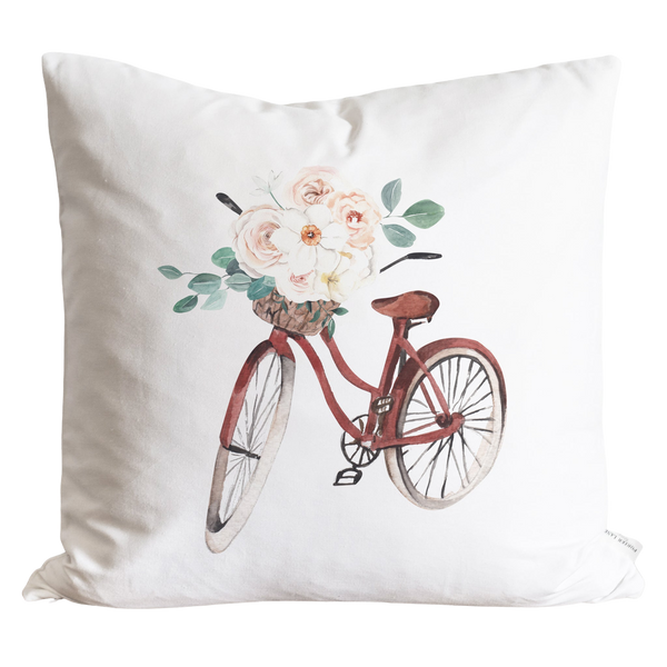 Spring Bike Pillow Cover