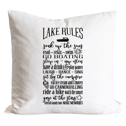 Lake Rules Pillow Cover