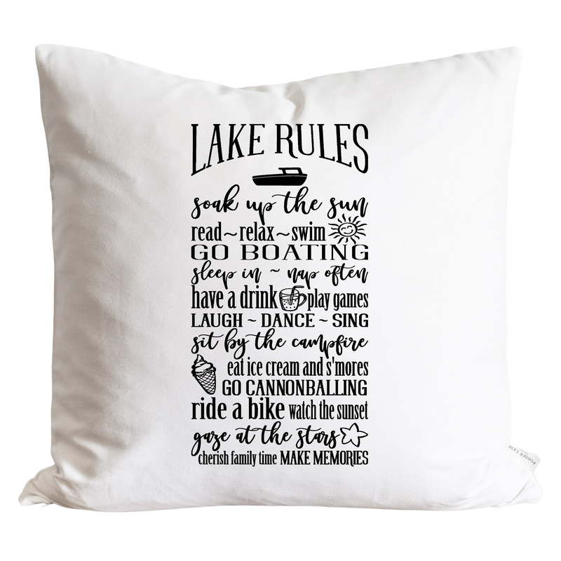 Lake Rules Pillow Cover