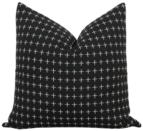 Black Geometric Outdoor Pillow Cover | Jace