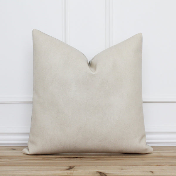 Tan Faux Leather Pillow Cover