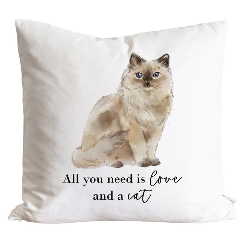 Love And A Cat Pillow Cover