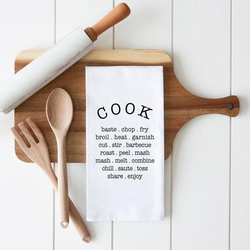 Cook Words Tea Towel