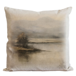 a pillow with a painting on it