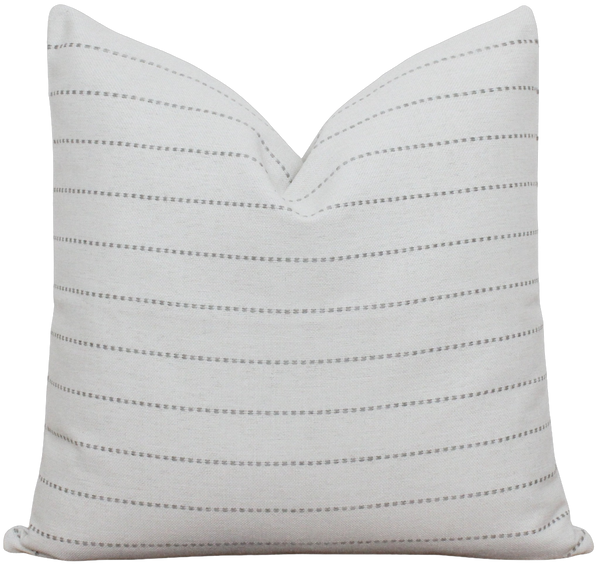 White and Gray Stripe Outdoor Pillow Cover | Taylor