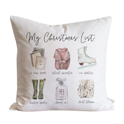 My Christmas List Pillow Cover.