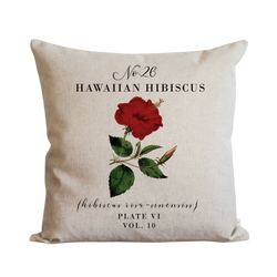 Botanical Hawaiian Hibiscus Pillow Cover.