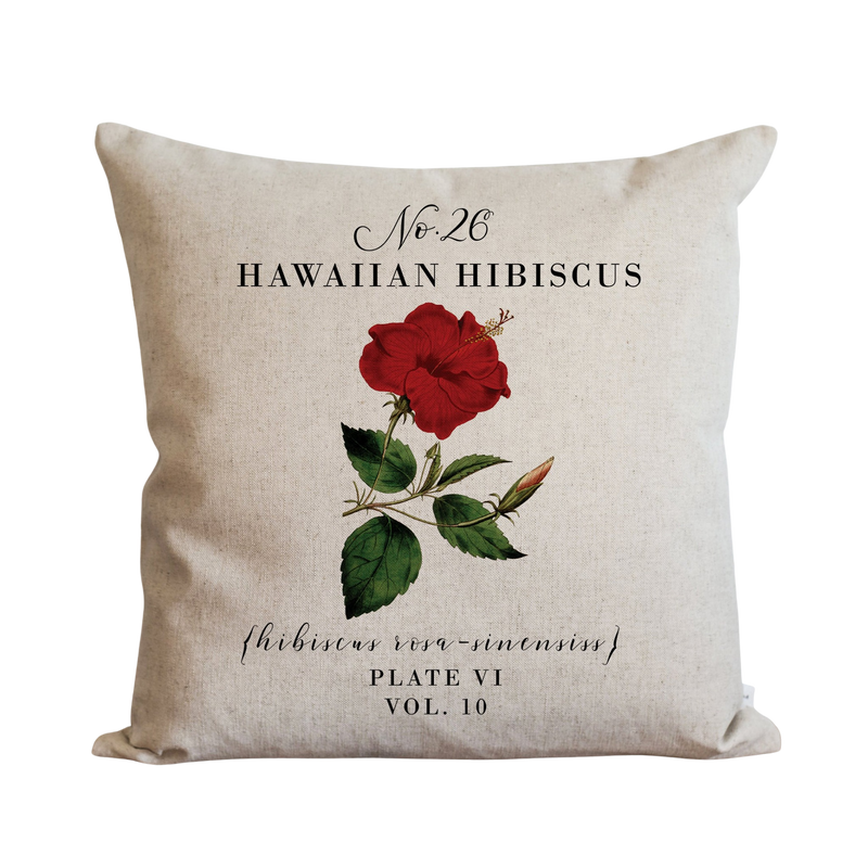 Botanical Hawaiian Hibiscus Pillow Cover.