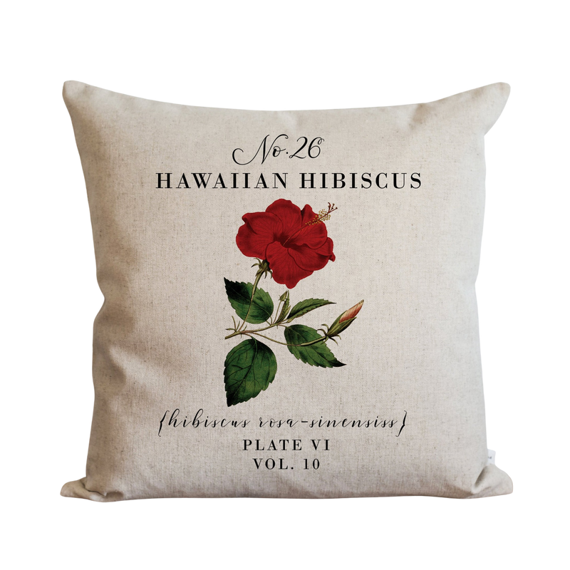 Botanical Hawaiian Hibiscus Pillow Cover. Porter Lane Home