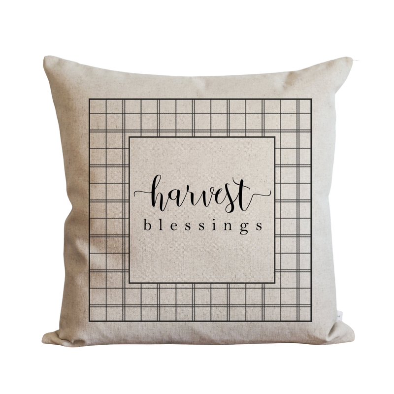 Harvest Blessings Plaid Pillow Cover.