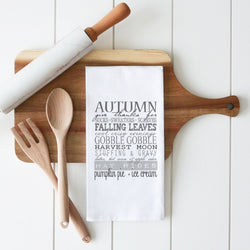 Autumn Words Tea Towel