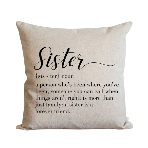 Sister Definition Pillow Cover.