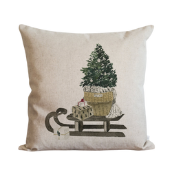 Tree & Sleigh Pillow Cover.