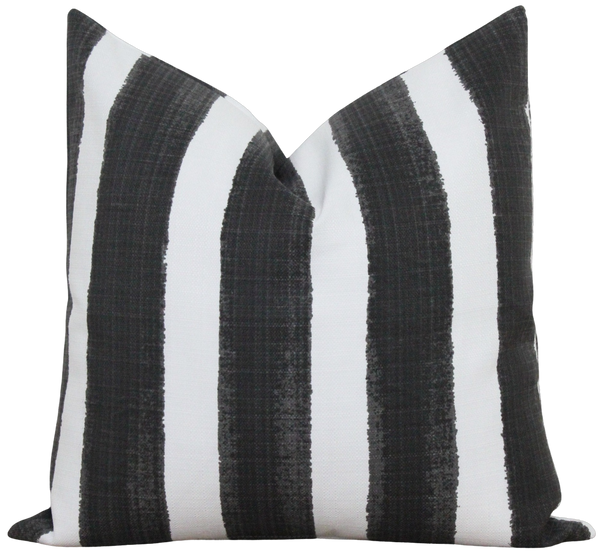 Black and White Stripe Outdoor Pillow Cover | Juni