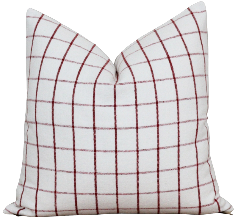Red and White Plaid Pillow Cover Sherrie Porter Lane Home
