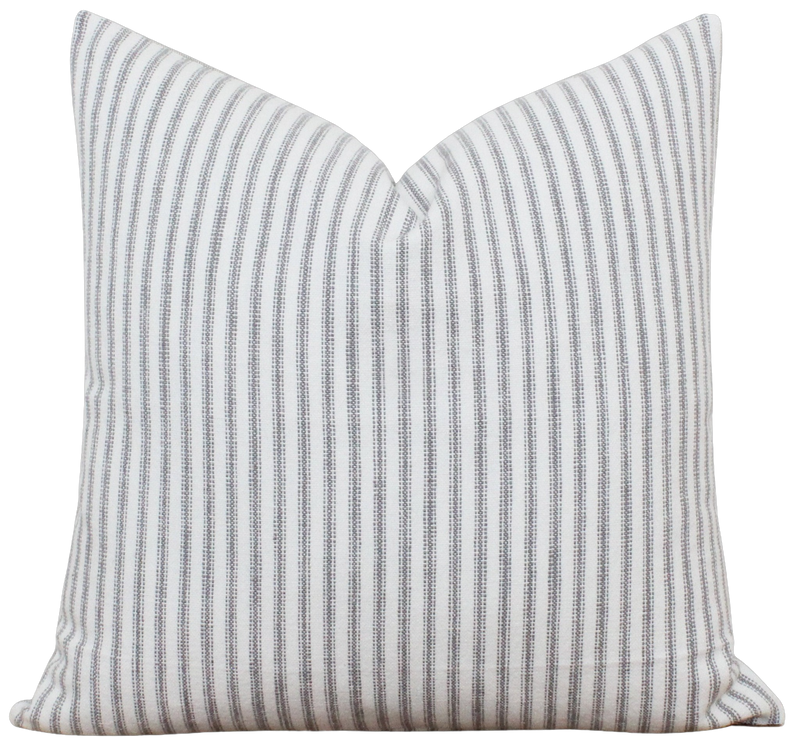 Gray Ticking Striped Pillow Cover | Willa