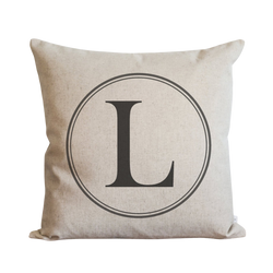 Round Monogram Pillow Cover.