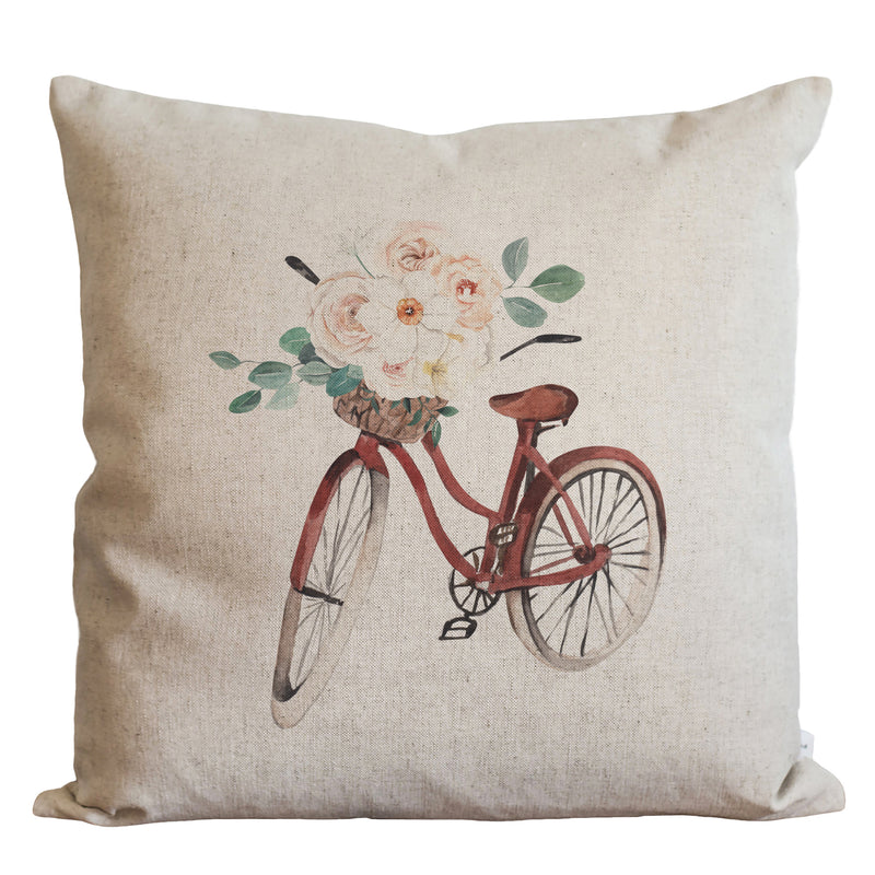 Spring Bike Pillow Cover