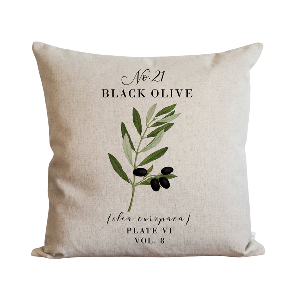 Botanical Black Olive Pillow Cover.