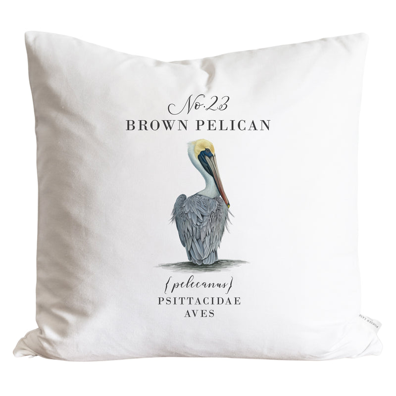 Brown Pelican Pillow Cover