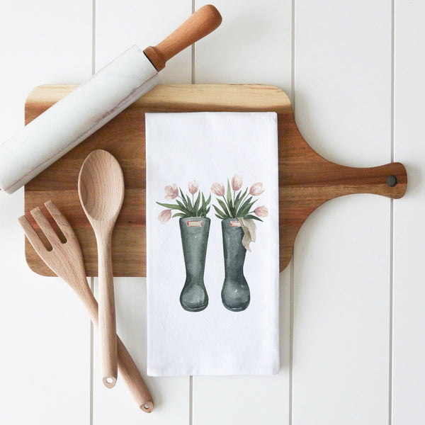 Tulip Boots Tea Towel