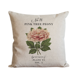 Botanical Pink Tree Peony Pillow Cover.