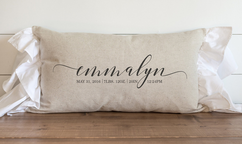 Birth Announcement Pillow Cover, Nursery Decor, Baby Shower Gift, Birth Stats, Baby Name, Baby Gift, New Baby, Baby Boy Gift, Baby Girl Gift